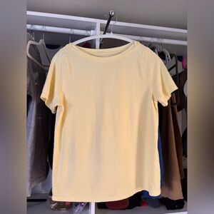Lands' End Pale Yellow Short Sleeve Tee
